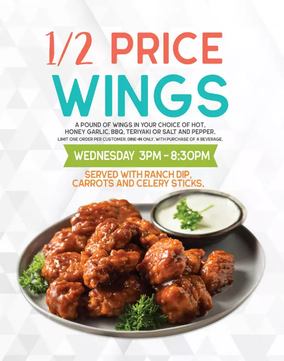 Food specials at Ace Casino Calgary